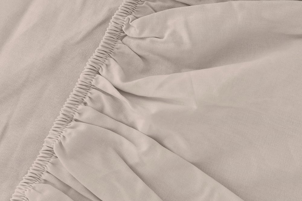 Prześcieradło z mikrofibry 120x200 beżowe jednobarwne z gumką Poly - obrazek 3