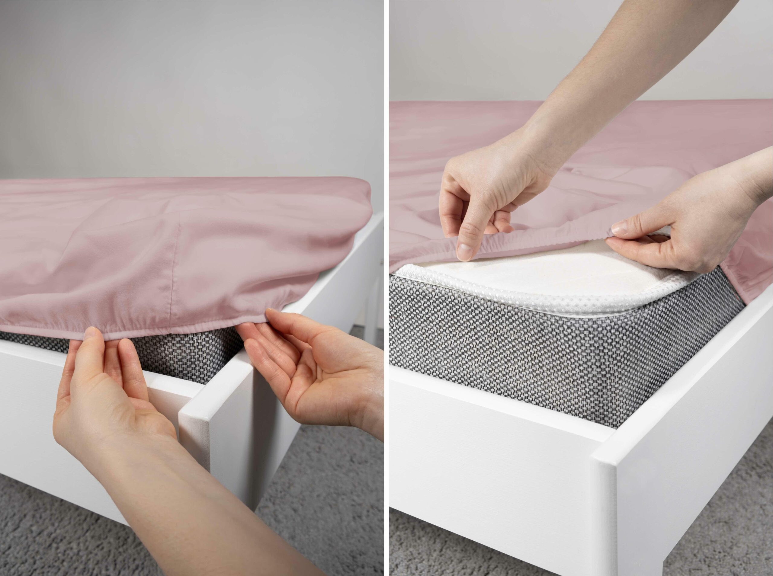 Prześcieradło z mikrofibry 140x200 różowe jednobarwne z gumką Poly - obrazek 3