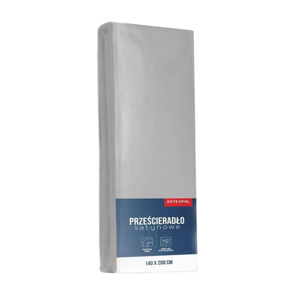 Prześcieradło z mikrofibry 180x200 szare jasne jednobarwne z gumką Poly - obrazek 4