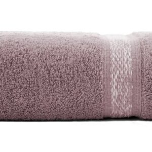 Ręcznik 30x50 Altea pudrowy różowy z ozdobną bordiurą z melanżowym pasem frotte 500 g/m2 Eurofirany