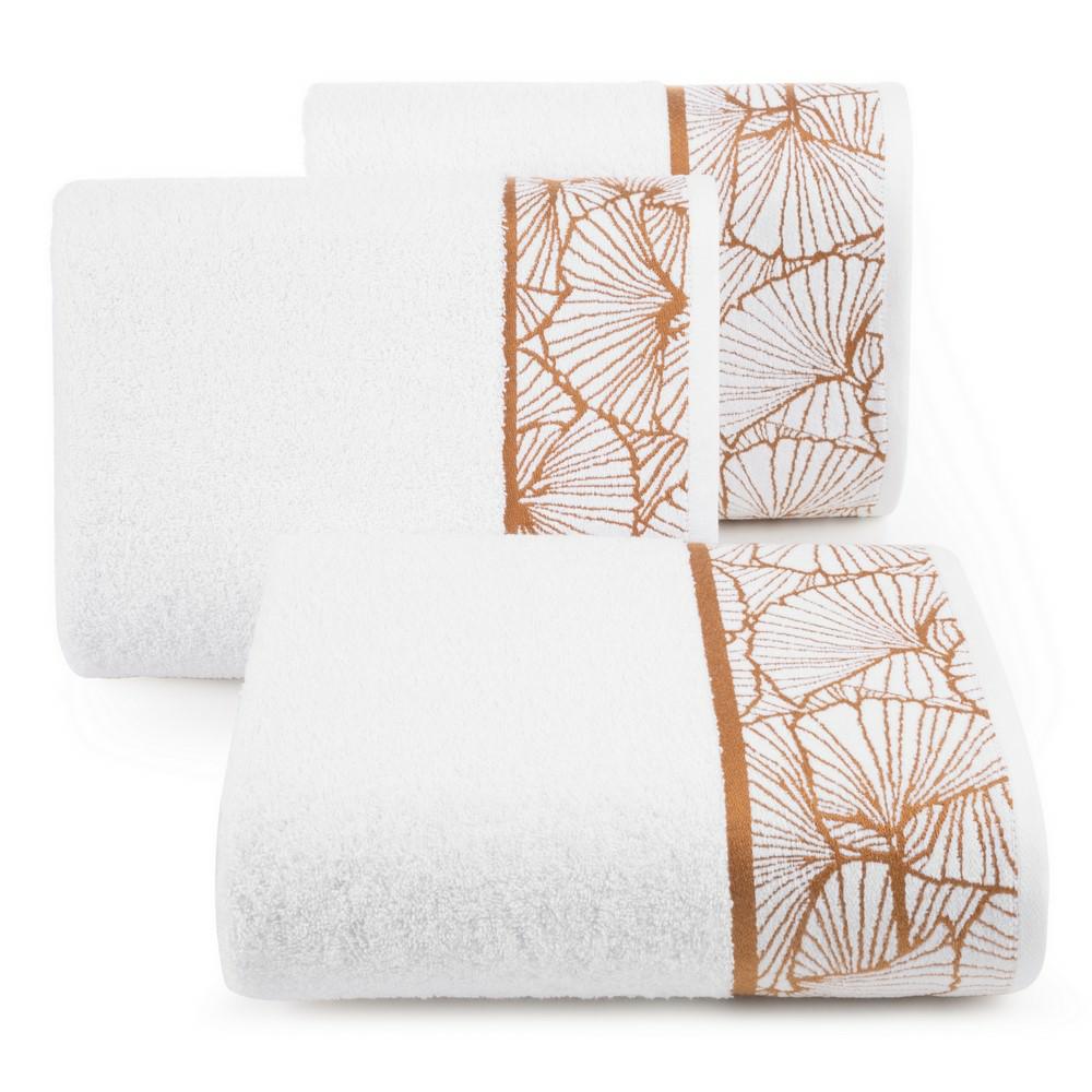 Ręcznik 50x90 Luna 3 biały liście miłorzębu 500g/2 frotte Limited Collection Eurofirany - obrazek 4