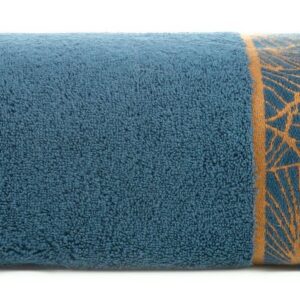 Ręcznik 50x90 Musa 3 granatowy liście miłorzębu 500g/2 frotte Limited Collection Eurofirany
