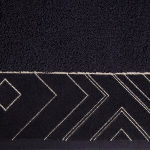 Ręcznik 50x90 Victoria 9 czarny złoty geometria 500g/2 frotte Limited Collection Eurofirany