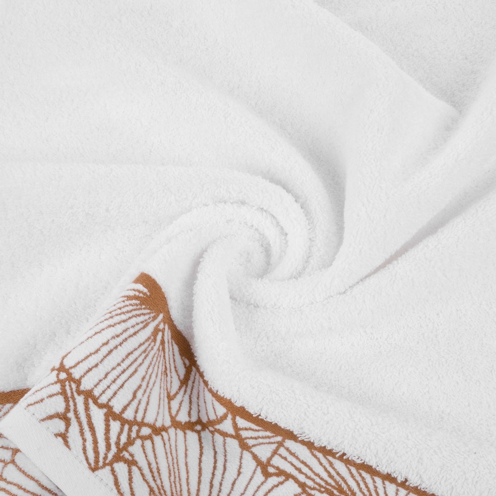 Ręcznik 70x140 Luna 3 biały liście miłorzębu 500g/2 frotte Limited Collection Eurofirany - obrazek 2