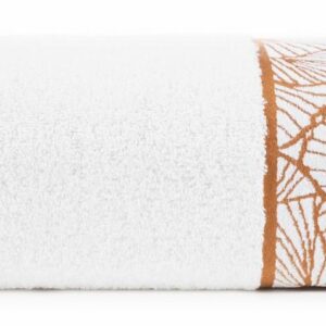 Ręcznik 70x140 Luna 3 biały liście miłorzębu 500g/2 frotte Limited Collection Eurofirany