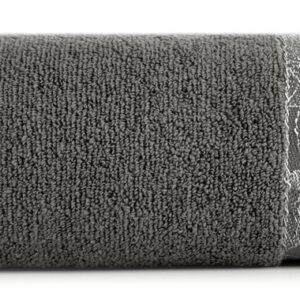 Ręcznik Agis 50x90 stalowy liście frotte 400g/m2 Eurofirany