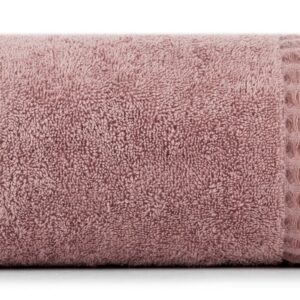 Ręcznik Avinion 70x140 liliowy frotte z ozdobną bordiurą z wzorem wafla 500 g/m2 Terra Collection Eurofirany