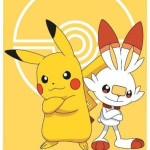 Ręcznik dziecięcy 70x140 Pokemon Pikaczu żółty plażowy bawełniany C24