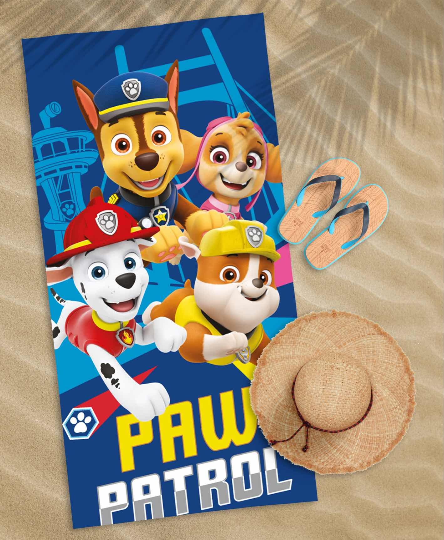 Ręcznik dziecięcy 70x140 Psi Patrol granatowy brązowy wielokolorowy bawełniany PP 26 - obrazek 2