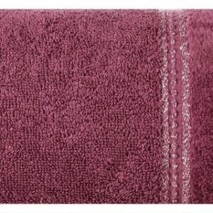 Ręcznik Glory 1 30x50 bordowy z welurową bordiurą i błyszczącą nicią 500g/m2 Eurofirany