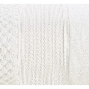 Ręcznik Jessi 50x90 kremowy frotte 500g/m2 z fakturą wytłaczanej krateczki i welurową bordiurą Eurofirany