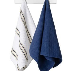 Zestaw ręczników kuchennych 38x63 niebieski biały pasy frotte komplet 2 szt. Bobby 6 bawełniany