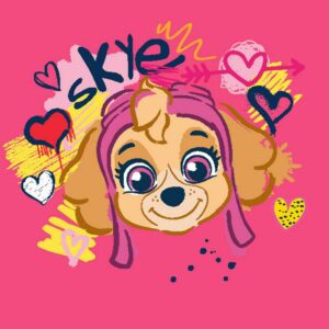 Ręcznik magiczny 30x30 cm Psi Patrol Skye serca różowy Magic