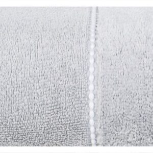Ręcznik Mari 50x90 srebrny z welurową bordiurą 500g/m2 Eurofirany