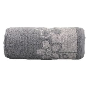 Ręcznik Paloma 2 50x100 popielaty kwiatki 450g/m2 Greno