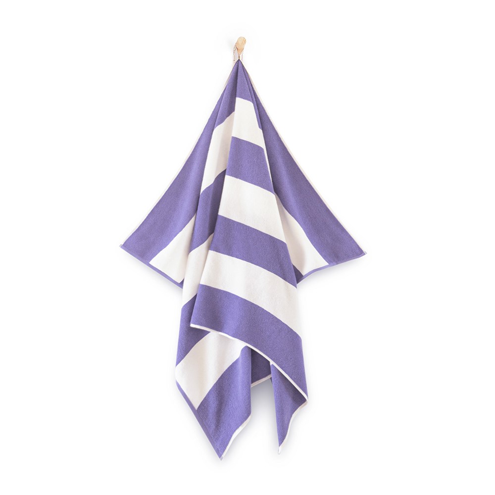 Ręcznik plażowy 100x160 Neon fioletowy biały pasy frotte 380 g/m2 7954/11 - obrazek 2