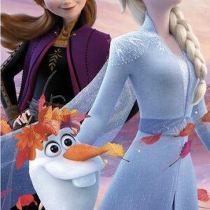 Ręcznik plażowy 70x140 Frozen Kraina Lodu Anna i Elsa fioletowy dziecięcy bawełniany Kids25