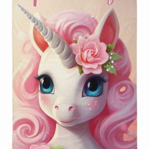 Ręcznik plażowy 70x140 Jednorożec 89 różowy dziecięcy bawełniany