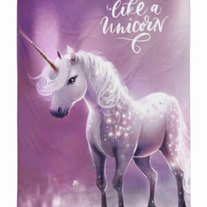 Ręcznik plażowy 70x140 Jednorożec 91 fioletowy dziecięcy bawełniany