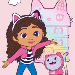 Ręcznik plażowy 70x140 Koci domek Gabi różowy bawełniany Gabby´s Dollhouse JF 02