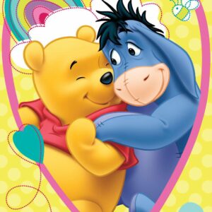 Ręcznik plażowy 70x140 Kubuś Puchatek żółty kolorowy 1300 bawełniany Kids25