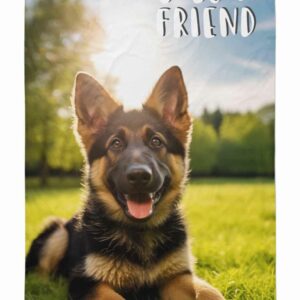 Ręcznik plażowy 70x140 Owczarek 90 brązowy zielony dziecięcy bawełniany