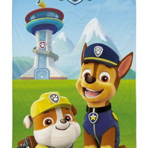 Ręcznik dziecięcy 70x140 Psi Patrol zielony niebieski bawełniany