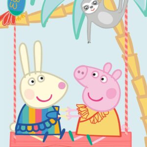Ręcznik plażowy 70x140 Świnka Peppa na huśtawce Halantex