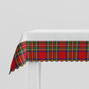 Obrus świąteczny wodoodporny 140x180 Nina czerwony szkoti