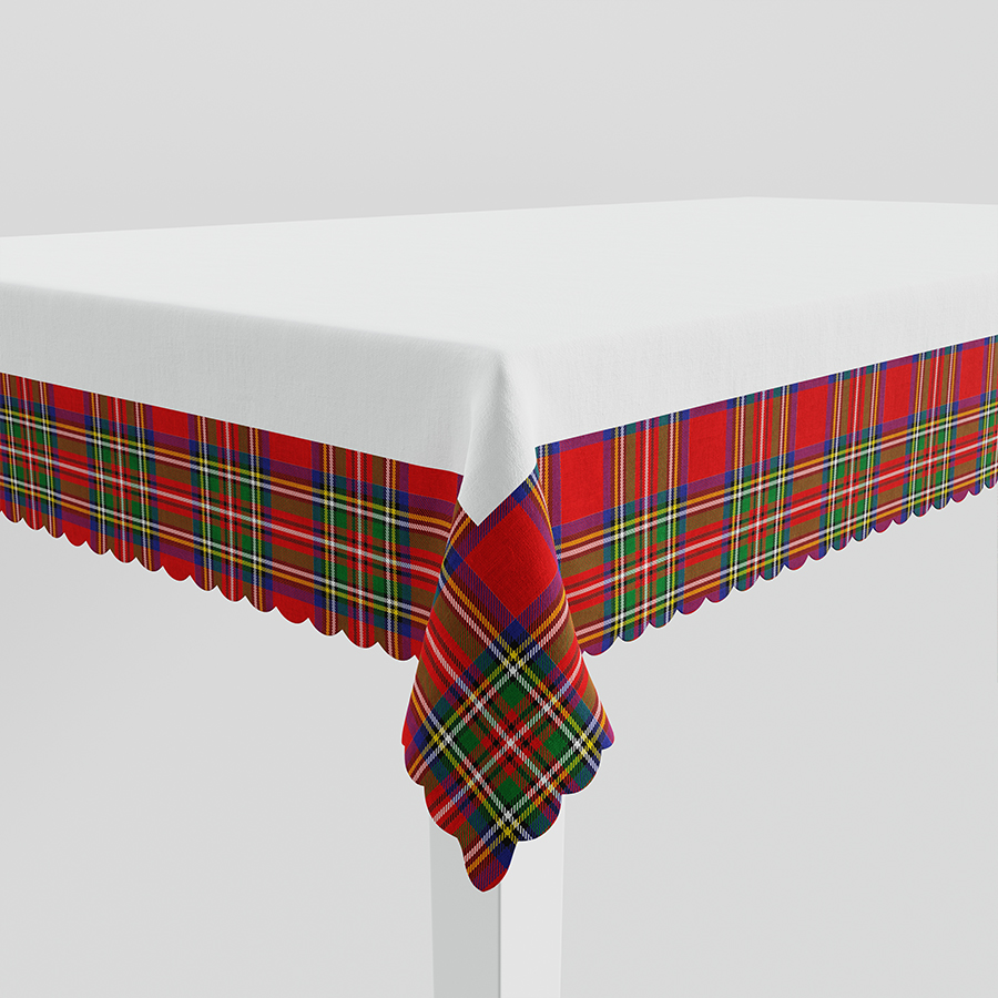 Obrus świąteczny wodoodporny 140x220 Nina czerwony szkoti - obrazek 3
