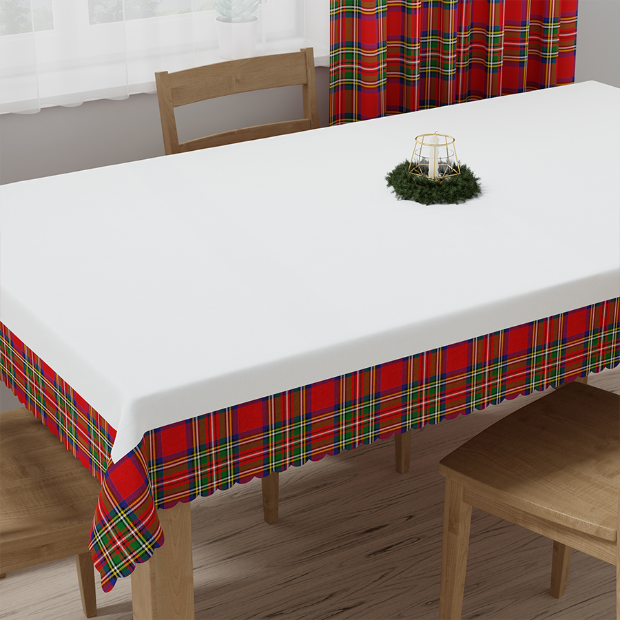 Obrus świąteczny wodoodporny 140x220 Nina czerwony szkoti - obrazek 4
