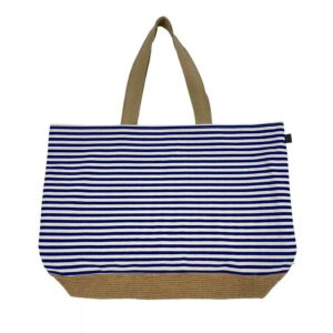 Torba plażowa Canvas Beach Bag 40x55 biała granatowa 13 100% bawełna Cawoe