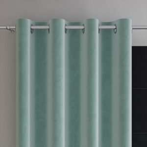 VELVI Zasłona gotowa na przelotkach, szerokość 140 x wysokość 250cm, kolor 007 miętowy