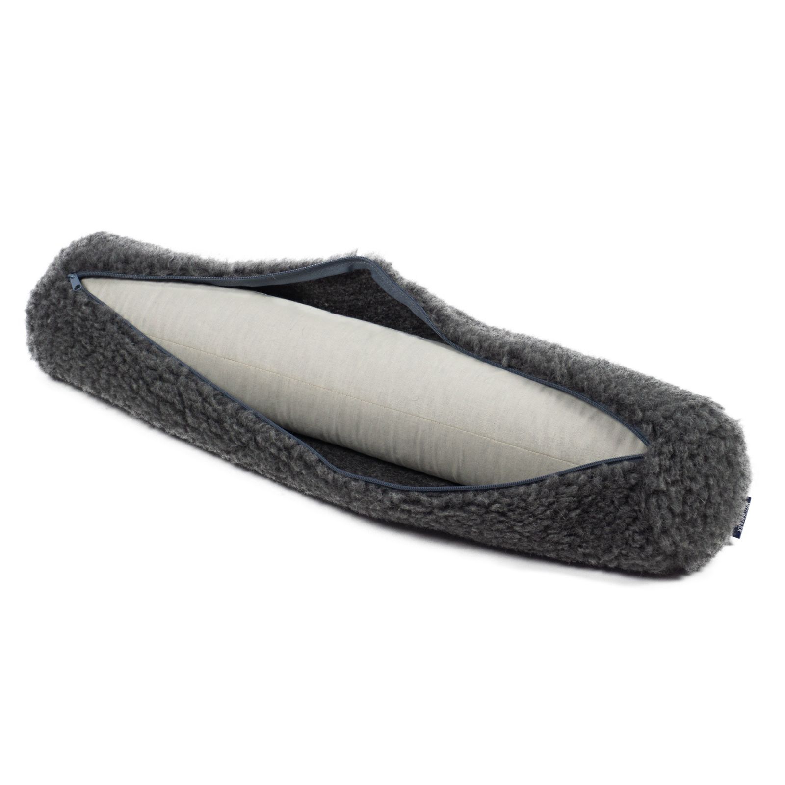 Wałek do medytacji merynos grafit 70x13cm Wyroby rehabilitacyjne z dzianin wełnianych - podpory karku i szyi wyrób medyczny klasy 1 wg reguły 1 - obrazek 2