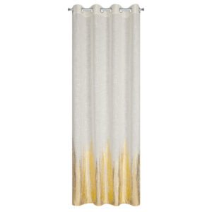 Zasłona 135x250 Imani naturalna złota gotowa na przelotkach Eurofirany