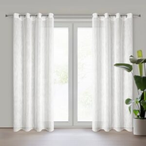 Zasłona 140x250 Adel biała gotowa na przelotkach Eurofirany