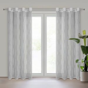 Zasłona 140x250 Aleni srebrna gotowa na przelotkach Eurofirany