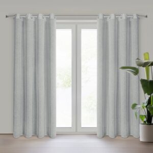 Zasłona 140x250 Angelica srebrna gotowa na przelotkach Eurofirany