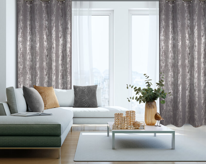 Zasłona 140x250 Elise stalowa srebrna gotowa na przelotkach Eurofirany - obrazek 3