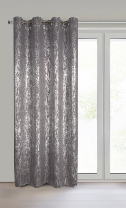 Zasłona 140x250 Elise stalowa srebrna gotowa na przelotkach Eurofirany - obrazek 4