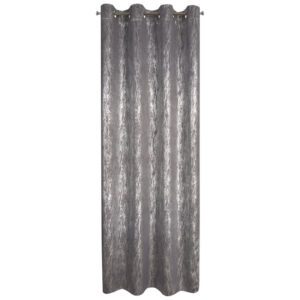 Zasłona 140x250 Elise stalowa srebrna gotowa na przelotkach Eurofirany