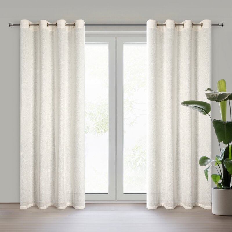 Zasłona 140x250 Essi kremowa złota gotowa na przelotkach Eurofirany - obrazek 2