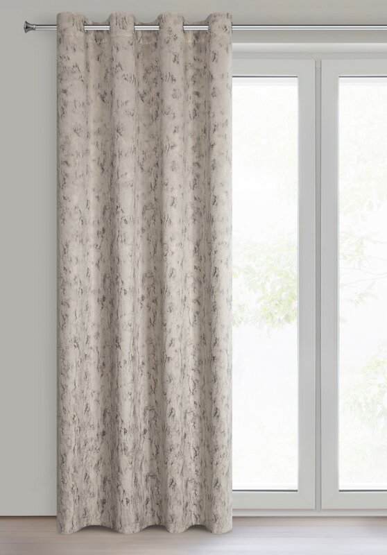 Zasłona 140x250 Kornelia brązowa jasna z błyszczącym nadrukiem gotowa na przelotkach Eurofirany - obrazek 3