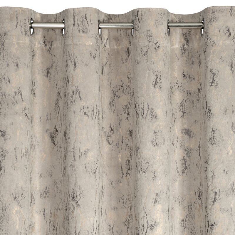 Zasłona 140x250 Kornelia brązowa jasna z błyszczącym nadrukiem gotowa na przelotkach Eurofirany - obrazek 4