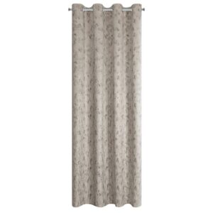 Zasłona 140x250 Kornelia brązowa jasna z błyszczącym nadrukiem gotowa na przelotkach Eurofirany