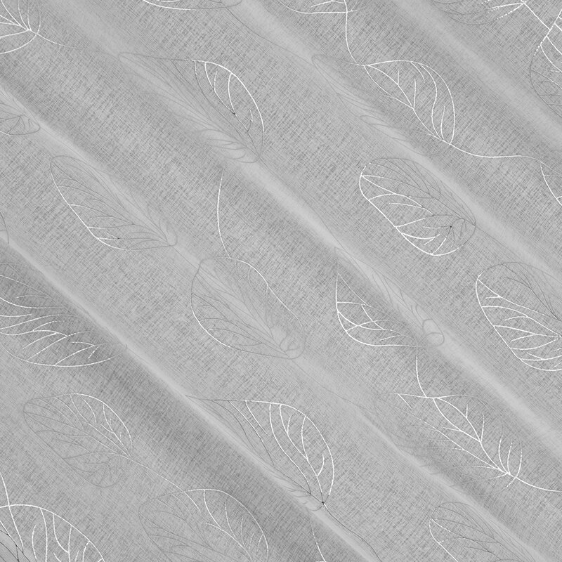 Zasłona 140x250 Lori biała srebrna gotowa na przelotkach Eurofirany - obrazek 4