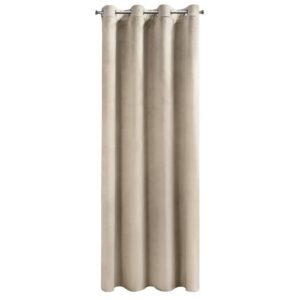 Zasłona 140x250 Melanie beżowa welurowa gotowa na przelotkach Eurofirany