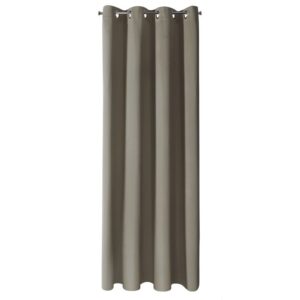 Zasłona 140x250 Nerisa beżowa ciemna gotowa na przelotkach Eurofirany