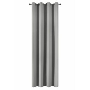 Zasłona 140x250 Nerisa srebrna gotowa na przelotkach Eurofirany