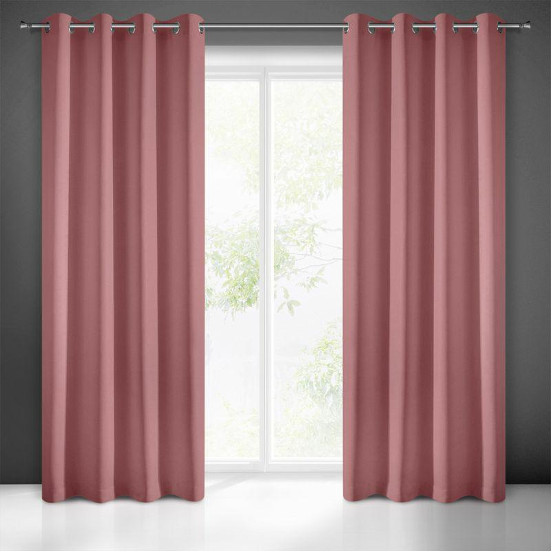 Zasłona 140x250 Rita różowa ciemna gotowa na przelotkach Eurofirany - obrazek 2